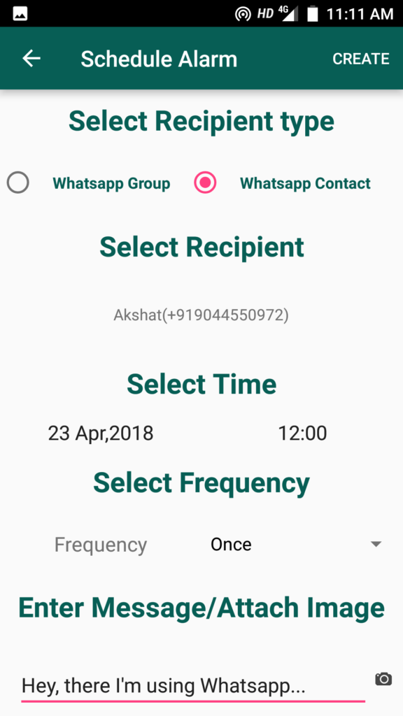 Schedule WhatsApp Messages