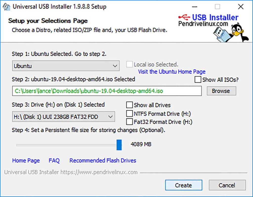 error with syslinux when using universal usb installer
